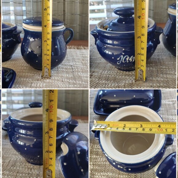 RKM Rheinsberger Germany Set of 4, VTG Jam Pot, Butter Dish, Tea Mug signed, - Picture 13 of 14